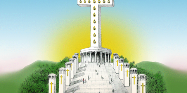 An artist's rendering of the 200-foot-tall cross to be built in Branson, Mo. (Courtesy: Kerry Brown)