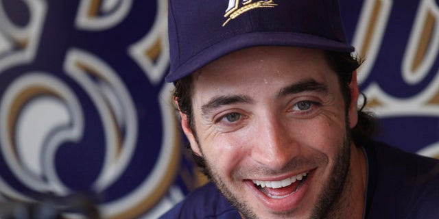 June 8, 2011: Milwaukee Brewers' Ryan Braun reacts in the dugout before their game against the New York Mets, in Milwaukee. Braun won the National League MVP Award in voting announced Tuesday, Nov. 22, 2011.