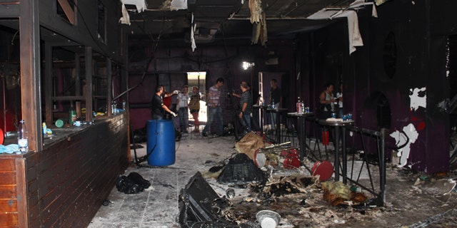 Jan. 29, 2012: This photo released by Policia Civil do Rio Grande do Sul, shows the inside of the Kiss nightclub where a fire killed more than 230 people in Santa Maria city, Rio Grande do Sul state, Brazil. The blaze began at around 2:30 am local time on Sunday, during a performance by Gurizada Fandangueira, a country music band that had made the use of pyrotechnics a trademark of their shows.