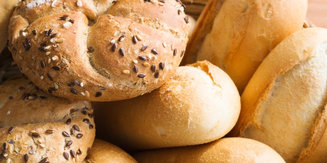 Fresh bread rolls for healthy breakfast