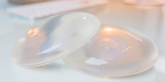 Two silicone breast implant in doctor office