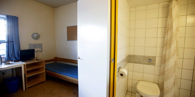 General view of a cell inside Skien prison. (REUTERS)