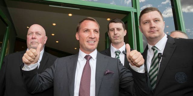 GLASGOW, SCOTLAND - MAY 23: Celtic Football Club unveil their new manager Brendan Rodgers at Celtic Park Glasgow on May 23, 2016 in Glasgow, Scotland. (Photo by Steve Welsh/Getty Images)
