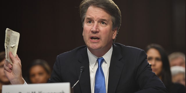 US Supreme Court nominee Brett Kavanaugh speaks on the second day of his confirmation hearing in front of the US Senate on Capitol Hill in Washington DC, on September 5, 2018.