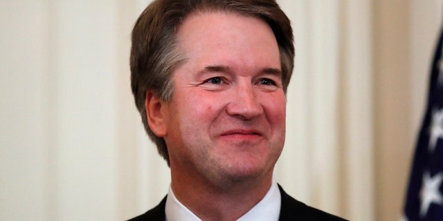 Judge Brett Kavanaugh, President Trump's Supreme Court nominee stands in the East Room of the White House, Monday, July 9, 2018.