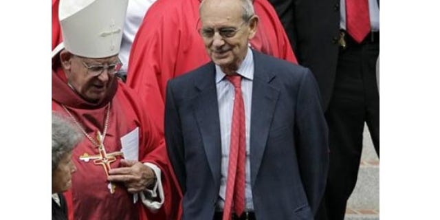 FILE: Supreme Court Justice Stephen Breyer leaves St. Matthew the Apostle's Cathedral on Oct. 3 following a Red Mass, a special Mass celebrated annually before the opening session of the Supreme Court, in Washington.