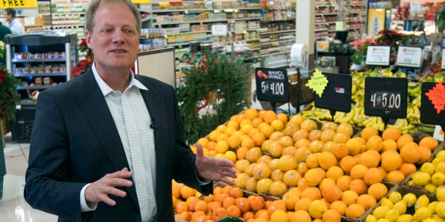 In this Dec. 6, 2016 file photo, Brian Wansink speaks during an interview in the produce section of a supermarket in Ithaca, N.Y. On Friday, Sept. 21, 2018, the prominent food researcher is defending his work a day after Cornell University said he engaged in academic misconduct and was removed from all teaching and research positions.