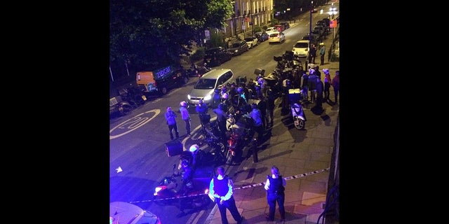 The scene of an acid attack in London on July 13.