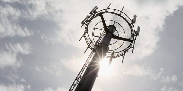HAMILTON, NEW ZEALAND - FEBRUARY 21: One of the new ultra fast broadband towers is seen on a rural farm in Eureka on February 21, 2012 in Hamilton, New Zealand. Today Vodafone and the New Zealand Government switched on the first wave of newly built cell sites under the Rural Broadband Initiative (Photo by Sandra Mu/Getty Images)