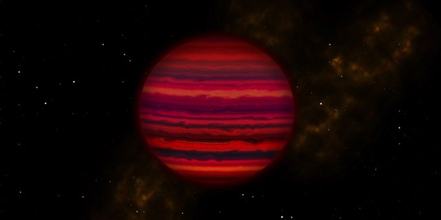 Artist's illustration of how the nearby brown dwarf WISE 0855 might appear if viewed close-up in infrared light.