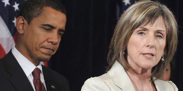 In this Dec. 15, 2008, file photo, then-President-elect Barack Obama listens to former Environmental Protection Agency chief Carol Browner speak after he named her as his energy and climate adviser.