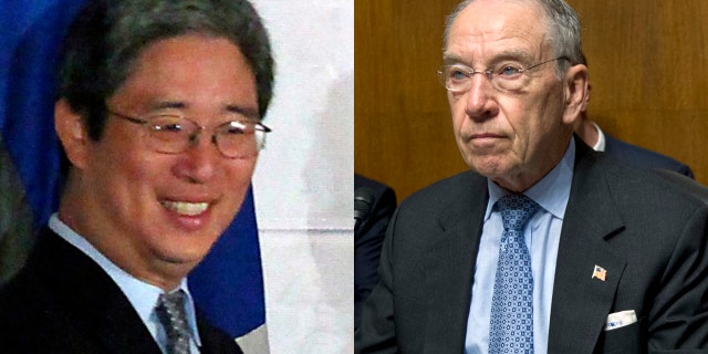 Bruce Ohr, left, and Sen. Chuck Grassley, R-Iowa.