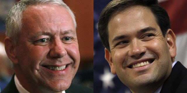 Colorado Republican Senate candidate Ken Buck, left, and Florida Republican Senate candidate Marco Rubio