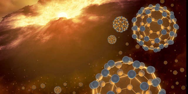 NASA’s Spitzer Space Telescope has detected buckyballs -- intriguing, miniature-soccer-ball-shaped molecules - in interstellar space for the first time.