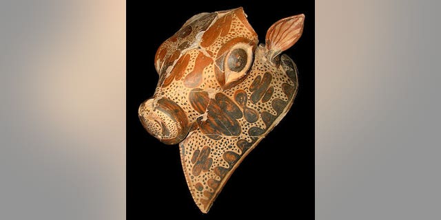 New excavations at a site near historical Sparta may have uncovered the lost ruins of a Mycenaean Spartan palace. Among the treasures found a the site were cultic objects, such as this bull's head rhyton, or ceremonial drinking goblet.