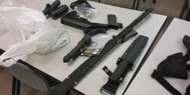 Weapon-related items seized from Jerron Smith under a new Florida gun law.