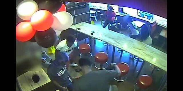 Surveillance video captured an attack at a Burger King restaurant in Long Island, N.Y., on August 22.