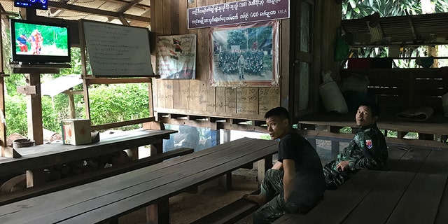 Karen soldiers wait in their barracks after squirmishes with government troops