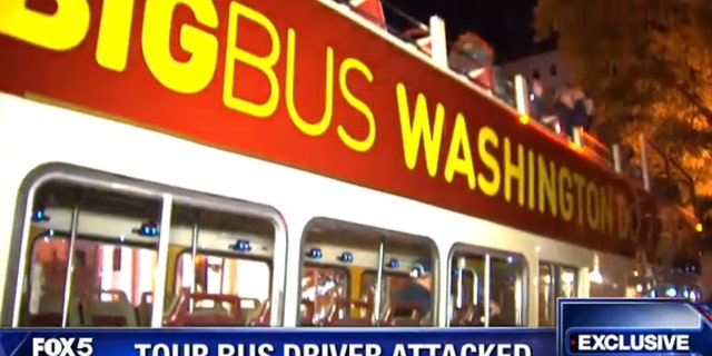 A Marine was arrested after he attempted to carjack a double-decker tour bus near the White House on Sunday, officials said.