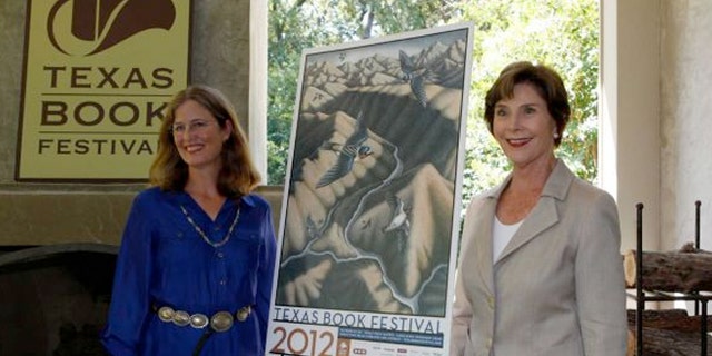 Former first lady Laura Bush speaks at an announcement of the lineup for the 2012 Texas Book festival.