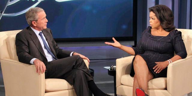 Oct. 28: Bush during taping of ‘The Oprah Winfrey Show’ at Harpo Studios in Chicago. The show aired nationally on Nov. 9.