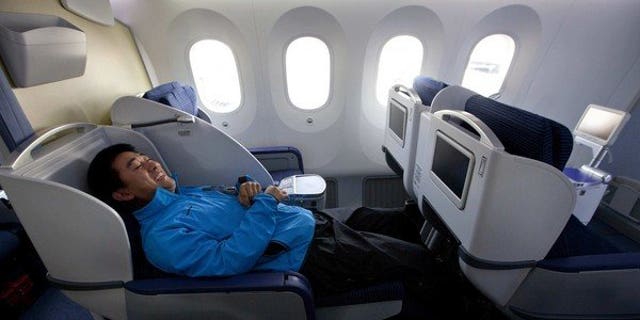 Business class aboard ANA airlines.