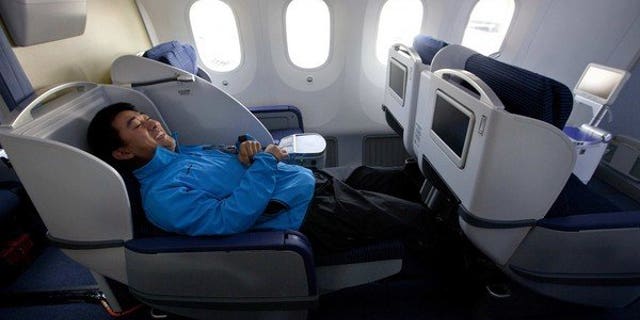 Business class aboard ANA airlines.