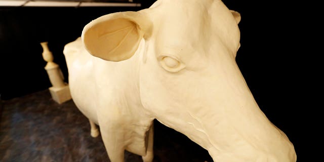 The Butter Cow isn't actually made from solid butter. It's built around a wood and metal frame.