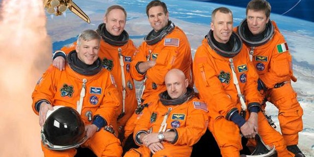 Pictured clockwise in the STS-134 crew portrait are NASA astronauts Mark Kelly (bottom center), commander; Gregory H. Johnson, pilot; Michael Fincke, Greg Chamitoff, Andrew Feustel and European Space Agency’s Roberto Vittori, all mission specialists.