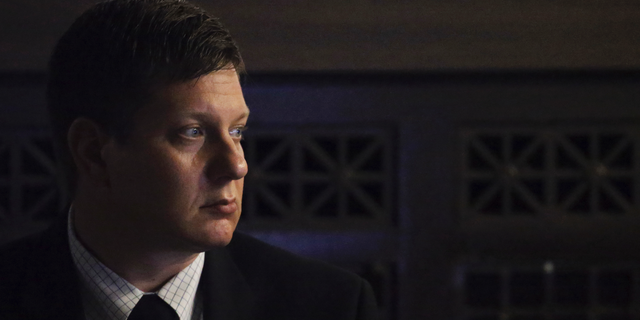 Chicago Police Officer Jason Van Dyke listens during his trial for the shooting death of Laquan McDonald, at the Leighton Criminal Court Building, Monday, Sept. 17, 2018 in Chicago. (Antonio Perez/ Chicago Tribune via AP, Pool)