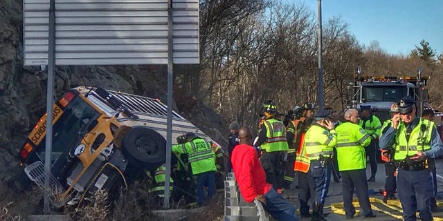 The scene of the crash in Waltham.