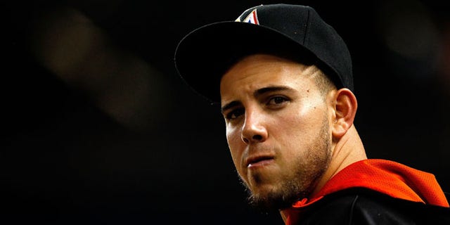 MIAMI, FL - AUGUST 03: Jose Fernandez #16 of the Miami Marlins looks on during a game against the New York Mets at Marlins Park on August 3, 2015 in Miami, Florida.  (Photo by Mike Ehrmann/Getty Images)