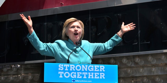 Democratic presidential candidate Hillary Clinton speaks on the Boardwalk in Atlantic City, N.J.,Wednesday, July 6, 2016.