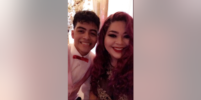 Joe and his mom Vanessa at the prom on Friday night.