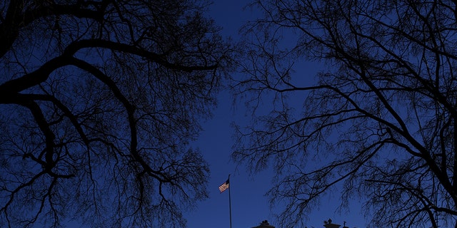 A U.S. flag flies at the White House in Washington, January 2016.