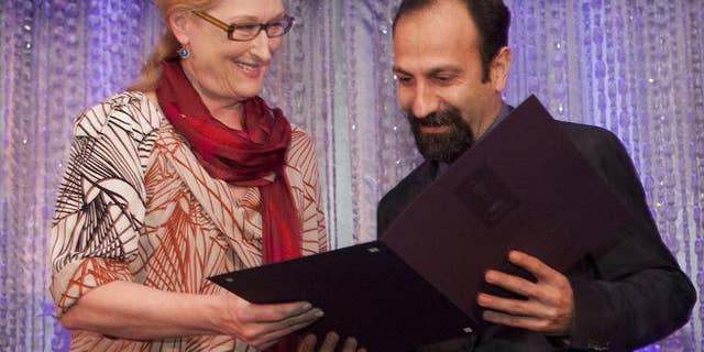 Actress Meryl Streep and Iranian director Ashgar Farhadi on February 24, 2012 in Beverly Hills, California