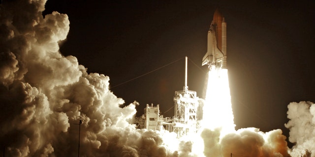 Space Shuttle Discovery lifts-off from the Kennedy Space Center at Cape Canaveral, Fla. Monday April 5, 2010. Discovery's seven member crew are on a mission to deliver science racks, the last of the crew quarters and supplies to the International Space Station.