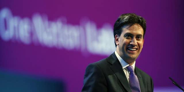 Party leader Ed Miliband attends the Labour party conference in Brighton on September 25, 2013