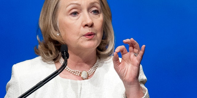 FILE - In this April 2, 2013 file photo, former Secretary of State Hillary Rodham Clinton speaks in Washington. Clinton and New York Gov. Andrew Cuomo are among a group of potential 2016 presidential candidates hailing from the same states, including: Wisconsin Gov. Scott Walker and Rep. Paul Ryan, R-Wis., former Florida Gov. Jeb Bush and Sen. Marco Rubio, R- Fla., and perhaps Texas Gov. Rick Perry and freshman Sen. Ted Cruz, R-Texas.(AP Photo/Cliff Owen, File)