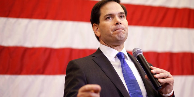 Sen. Marco Rubio, R-Fla. at a town hall in Cedar Rapids, Iowa, Tuesday, Jan. 5, 2016.