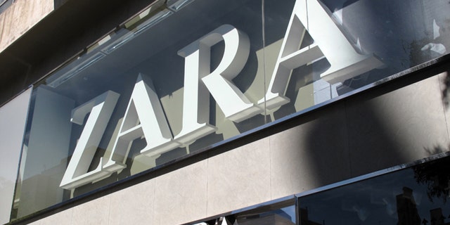Logotype of Zara at the entrance of a fashion shop's in Madrid, october 2010. (Photo by Cristina Arias/Cover/Getty Images)