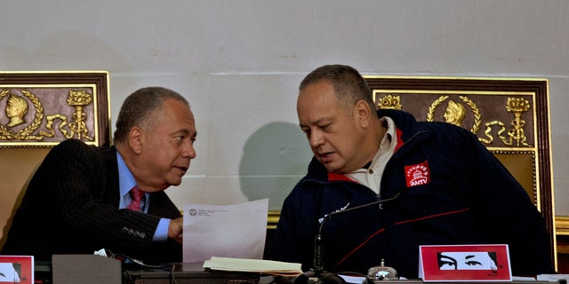 National Assembly's President Diosdado Cabello and first Vice President Elvis Amoroso.