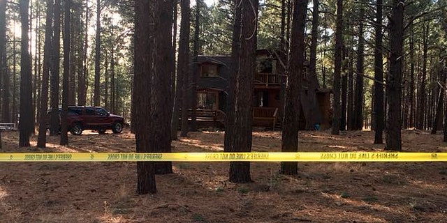 The cabin in Parks, Ariz. where a family of four was found dead on New Year's Day.