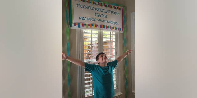 "As a mom, I am proud of the test score, of course. What really touches me, though, is seeing that big smile on his face," Renee Elias, Cade's mother, told Fox News.