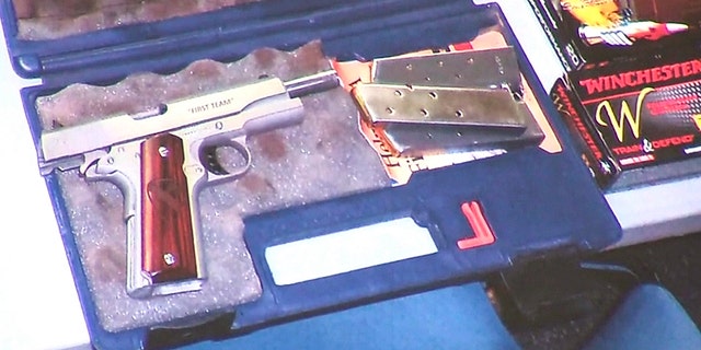 Guns and ammo from the student's home.