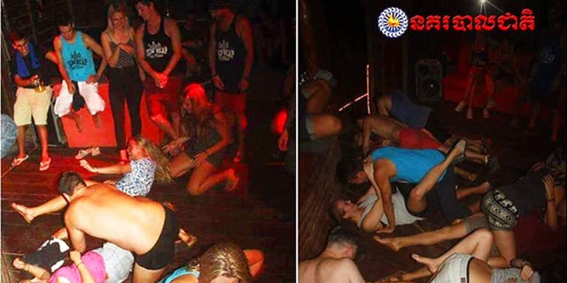 A group of unidentified foreigners was accused of "dancing pornographically" at a party in Siem Reap town, near Cambodia's famed Angkor Wat temple complex.