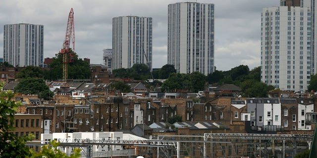 A general view of the housing towers of the Chalcots Estate in the borough of Camden, north London.