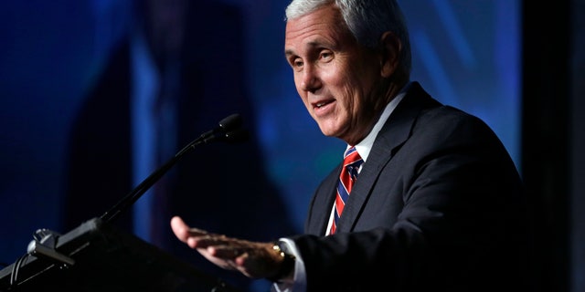 July 29, 2016: Republican vice presidential candidate, Indiana Gov. Mike Pence speaks at the American Legislative Exchange Council annual meeting in Indianapolis.