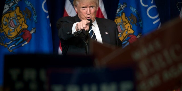 Republican presidential candidate Donald Trump gestures during a campaign rally at the University of Wisconsin Eau Claire, Tuesday, Nov. 1, 2016, in Eau Claire, Wis.(AP Photo/Matt Rourke)