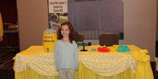 Na'ama Uzan, 6, started a lemonade stand outside her family's home in 2014 to raise funds to help research Angelman syndrome, which her brother suffers from.